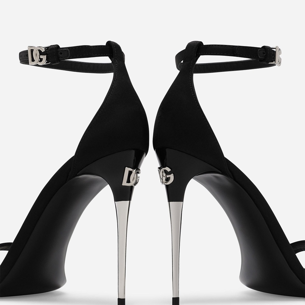 Dolce & Gabbana Black Stiletto Heels with Ankle Strap - Picture 3 of 12